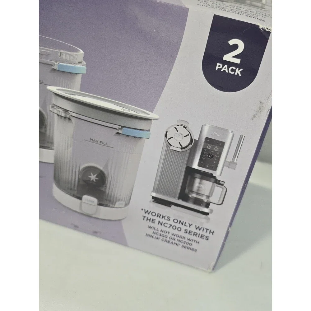 Ninja - Swirl by CREAMi Pints and Lids, 2 Pack - Grey Lids NC7000 OEM Ninja